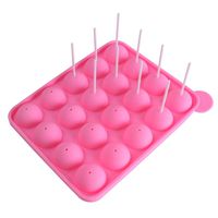 Warmbuy 20 Cavity Silicone Pink Lolly Pop Party Cupcake Baking Mold Cake Pop Stick Mold Tray