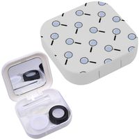 Portable Contact Lens Case Box Travel Kit Mirror + Bottle + Tweezers Container Holder [ Magnifying Glass Reflection ]