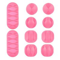 Espistmo Cord Organizer Cable Organizer Cable Management 10 Pack Adhesive Cord Hooks Cord Holder Cable Clips for Wire Holder System Home Office Cubicle Car Nightstand Desk Accessories (Pink)
