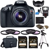 Canon EOS Rebel T6 DSLR Camera with 18-55mm Lens + Sony 16GB SDHC Card + Sony 32GB SDHC Card + 58mm 3 Piece Filter Set (UV, CPL, FL)Card Reader + Canon EOS Shoulder Bag 100ES + Tripod + Flash Bundle