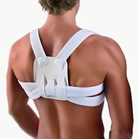 Bort Stabilofix Shoulder Posture Corrector Brace | Upper Back Straightener to Fix Hunched, Rounded or Stooped Shoulders, Forward Head, White-One Size fits Most
