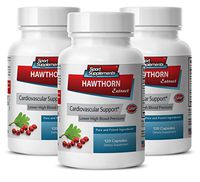 Hawthorn Berry Extract Tincture - Hawthorn Berry Extract 360 Capsules - Reduce palpitations (3 Bottles)