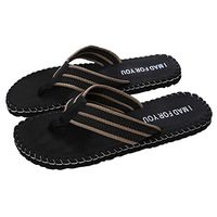 CieKen Men's Flip Flops Casual Sandals Arch Support Summer Beach Slippers (Black, US:8.5)