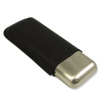 Tan or Black Leather Double Cigar Holder - Embossing Personalized Gift Item