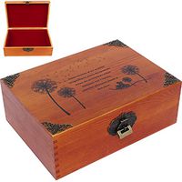 WINGOFFLY Medium Wooden Treasure Box Trunk Box Stash Boxes for Jewelry Storage Cards Collection Gifts and Home Decoration, Dandelion