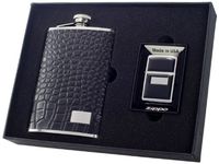 Visol"Gator" Flask and Zippo Lighter Gift Set, 8-Ounce