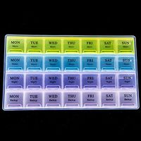 CCNN Home 4 Row 28 Squares Weekly 7 Days Tablet Pill Box Holder Medicine Storage Organizer Container Case