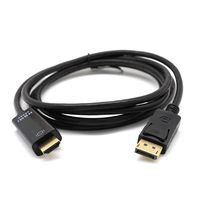 Huangou 4K2K DisplayPort DP to HDMI Male Converter Adapter Cable 2.0V,Built-in Conversion Chip, No External Power Supply (Black, Free)