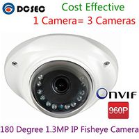 HD 960P 180 Degree Wide Angle Panoramic Fish Eye Lens Mini Dome IP Security Camera POE System