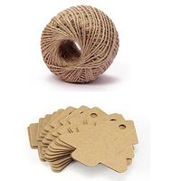 IETONE 100PCS Kraft Paper Gift Tags Bonbonniere Favor Christmas Tree Shape Gift wrap Tags with Free 100 Feet Natural Jute Twine (Brown Craft Gift Tag)