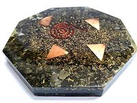 Jet Energized Authentic Pyrite Orgone Octagon Vastu Plate Gun Metal Energy Generator Crystal Gemstones 40 Page Booklet Jet International Crystal Therapy Image is JUST A Reference