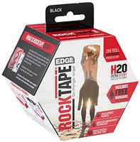 RockTape H2O Edge Highly Water-Resistant Kinesiology Tape with Travel Case, 16.4-Foot Continuous Roll, Black