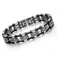 SunnyHouse Jewelry Men's Titanium Stainless Steel Magnetic Sporting Bracelet in a Nice Gift Box, Anti-Fatigue, Pain Relief