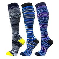 Compression Socks For Men & Women(1/3/6 Pairs) - Best Graduated Athletic & Medical for Running, Flight, Travel 20-30mmHg (Assort 14-3 Pairs, Small/Medium)
