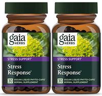 Gaia Herbs Stress Response, Vegan Liquid Capsules, 30 Count (Pack of 2) - Natural Stress Relief & Adrenal Fatigue Supplement, Calming Formula with Rhodiola, Ashwagandha, Holy Basil