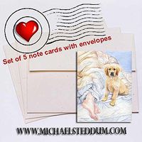 Michael Steddum Good Morning Golden Retriever Note Card Set