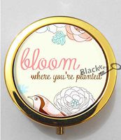 BlackKey Bloom Where You are Planted Quote 3-Compartment Decorative Pocket Gift Box Case Organizer for Pill, Color 2 -730
