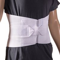 DMI Adjustable Lumbar Support Back Brace with Removable Stays, Large 36 to 42, White