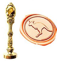 MNYR Vintage Kangaroo Animal Wax Seal Stamp Luxury Bronze Metal Peacock Decorative Wedding Invitations Gift Card Paper Stationary Envelope Seals Custom Company Logo Monogram Wax Seal Sealing Stamp Set