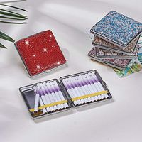 Elecrelive Red Metal Cigarette Case Holds 20 Regular Cigarettes Double Sided Shiny Cigarette Diamonds Holder Capacity Cigarette Box Cigaret Box for Men & Women