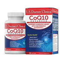 U.S. Doctors' Clinical CoQ10 Advanced Heart Supplement, Natural Antioxidant Support for Cellular and Heart Health with Coenzyme Q10 and Vitamin E (Packaging May Vary) [1 Month Supply – 30 Softgels]