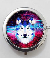 BlackKey Tribal Aztec Wolf Tribal Animal face 3-Compartment Decorative Pocket Gift Box Case Organizer for Pill, Color 1 -1049