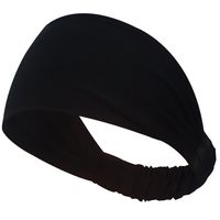 Black Hot Yoga Headbands for Women Men No Slip Sweat Hair Head Band Workout Sports Fitness Exercise Running Gym Multi Accessories Dry Fit Studio