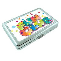 Fun Club Em1 Hip Silver Cigarette Case Id Holder Metal Wallet 4" X 2.75" RFID Protection