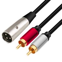 Yeung Qee XLR Male to 2RCA Male Y Splitter Patch Cable,3 Pin XLR Male to Dual RCA Male Plug Stereo Audio Cable Connector,for Microphone Mixing Console Amplifier (XLR Male to 2RCA,10ft/3m)