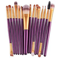 Witspace 15 pcs/Sets Eye Shadow Foundation Eyebrow Lip Brush Makeup Brushes Tool (Purple)
