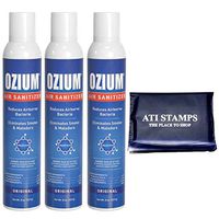 Ozium Air Sanitizer Spray - Glycolized Air Freshener Eliminates Smoke, Malodors and Reduces Airborne Bacteria, 8oz Spray Air Freshener, Original Scent (3 Pack) Pocket Tissues Included