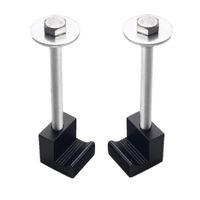 DEWHEL Universal Premium Heavy Duty Tool Box Tie Down Aluminum J Hook Crossover Toolbox Pickup Pair (2 PCS, Black)