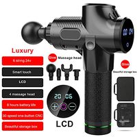 OMNFAS Massage Gun,Vybe PRO Handheld Deep Muscle Massager,Fitness Muscle Relaxer Massager Machine Fascia Gun 4 Massage Head 30 Gear Adjustment Touch Screen (Black)