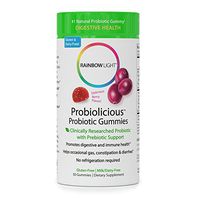 Rainbow Light Probiolicious Probiotic Gummies with Prebiotic Support - Helps Support Digestion & Gastrointestinal Health - 50 Count (packaging may vary)