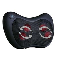 WAOBE Cervical Massager Electric Neck Massage Cushion Massage Pillow Car Home Brown/Black, Black
