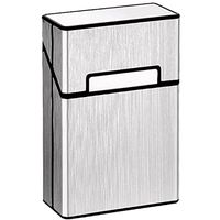 LORWING Cigarette Case King Size Aluminium for Whole Package Cigarettes 20pcs Anti-Collision Splash Proof and Scratch Resistant (Silver)