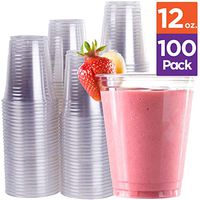 Stack Man - PET12-100 Disposable Plastic Cups 12 oz [100 Pack] Ultra Clear PET Drinking Cups, Perfect Use For Cold Drink, Party, Beer, Smoothies Premium Quality Tumblers