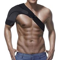 1pc Shoulder Stability Brace with Pad for Ice Pack- Light and Breathable Shoulder Support Wrap for Rotator Cuff, Dislocated AC Joint, Shoulder Pain, Shoulder Compression Sleeve (Black, Right)