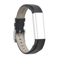 RedTaro Leather Replacement Bands Compatible with Fitbit Alta and Fitbit Alta HR, Genuine Leather Wristbands with Stainless Steel Buckle (Black, 5.5"-8.1")