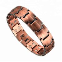Copper Magnetic Therapy Jewelry Bracelet Pain Relief for Arthritis and Carpal Tunnel for Men Bio Energy Double Row Magnet solid Copper Male Bracelets Jewelry