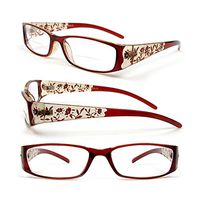 Reading Glasses Bifocal Floral Pattern Crystal Readers 100-400 (2.25, Brown)