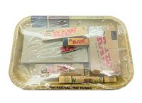 – RAW Bundle Tray Set (7 Items) Small Rolling Tray, Smokers Wallet, RAW Tin, Bamboo Rolling Mat, Paper Case, Classic King Size Slim Papers & Rolling Tips (RAW Bundle 3)