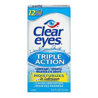 Clear Eyes Triple Action Relief Eye Drops 0.50 oz (Pack of 6)