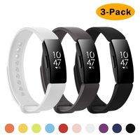 NANW 3-Pack Compatible with Fitbit Inspire HR Bands/Fitbit Inspire Band, Adjustable Soft Silicone Inspire Straps for Women Men Sports Replacement Accessories Bands (Small, Black/White/Grey)