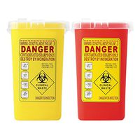 CUTICATE 2pcs 1L Sharps Container Bin Needles Biohazard Tattoo Waste Disposal