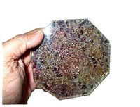 Jet New Amethyst Orgone Vastu Plate Energy Generator Crystal Gemstones Unique Rare Science Free Booklet Crystal Therapy Image is JUST A Reference.