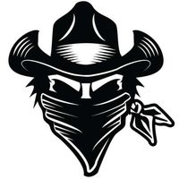 ELKS Unique Design Cowboy Bandit CAR Decal Sticker, Silver, 12 Inch, Die Cut Vinyl Decal, for Windows, Cars, Trucks, Toolbox, Laptops, MacBook-virtually Any Hard Smooth Surface
