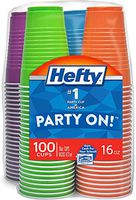 Hefty Disposable Plastic Cups in Assorted Colors - 16 Oz, 100Count, 3 Pack