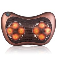 Deep-Kneading Electronic Pillow Massager with Heat - Head,Foot,Neck,Back Portable Personal Tool Relax with 8 Message Head in Home and Car,(Brown)