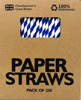 Paper Drinking Straws 250 Pack Biodegradable Assorted Colors Blue